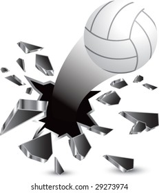 breakthrough volleyball isolated