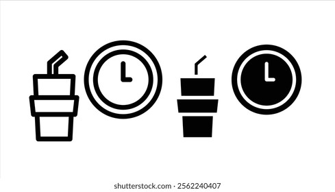Breaktime Icon collection in filled and stroke style.