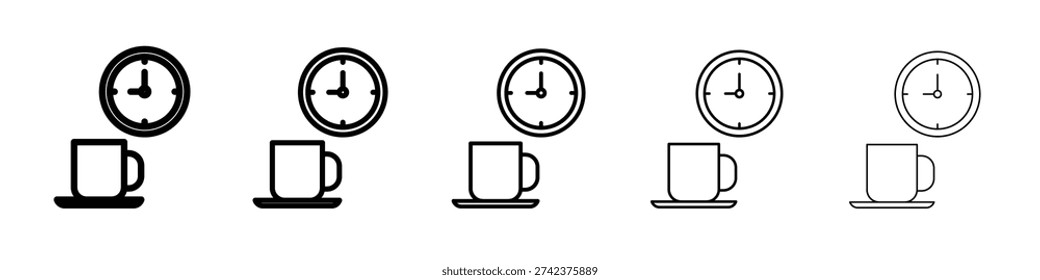 Breaktime icon logo. Black line icon, vector illustrations.
