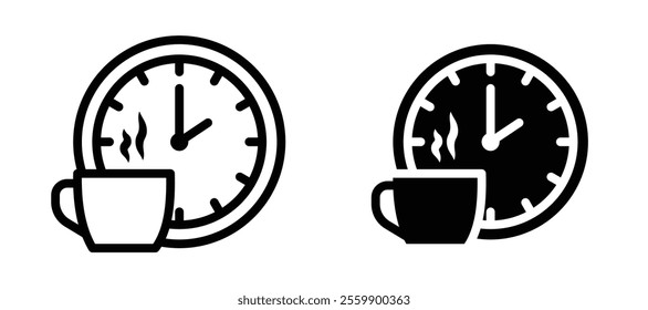 Breaktime Icon set in black color for ui designs