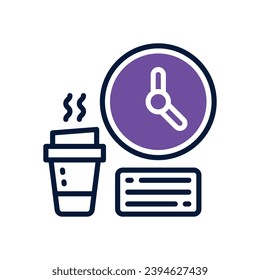 icono de hora de interrupción. icono de doble tono vectorial para tu sitio web, móvil, presentación y diseño de logotipo.
