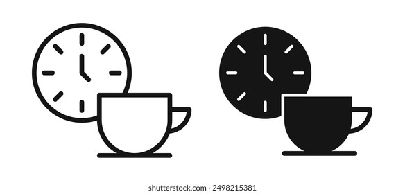 Breaktime iconicon colección de Vector en estilo delineado y sólido