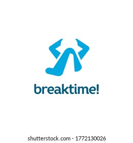 breaktime logo person chilling illustration