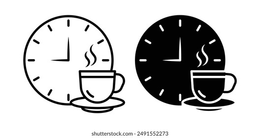 Breaktime vector icon set in black color.