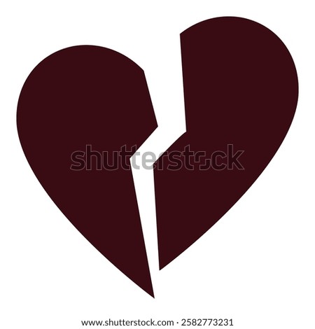 Breakup or Heartbreak vector modern icon Broken Heart concept symbol
