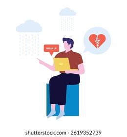 Breakup message Vector illustration which can easily modify or edit

