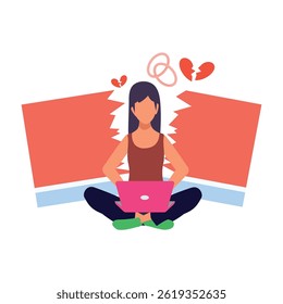Breakup text Vector illustration which can easily modify or edit

