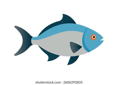 Bream Fish Illustration Printable Graphic Design on White Background
