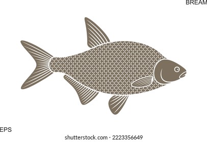 Bream logo. Isolated bream on white background