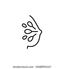 Breast anatomy icon. Simple breast anatomy icon for social media, app, and web design. Vector illustration.
