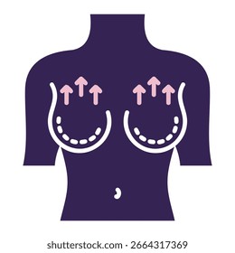 Breast Augmentation Icon Element For Design