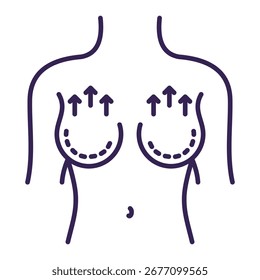 Breast Augmentation Icon Element For Design