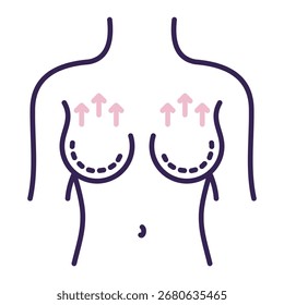 Breast Augmentation Icon Element For Design
