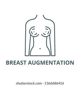 Breast augmentation line icon, vector. Breast augmentation outline sign, concept symbol, flat illustration
