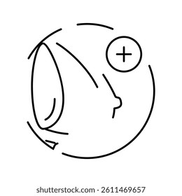 breast augmentation surgery line icon vector. breast augmentation surgery sign. isolated contour symbol black illustration
