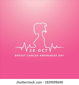 Breast Awareness Cancer Day 28 October. Illustration Breast Cancer. Vector.