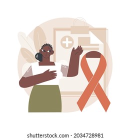 Breast cancer abstract concept vector illustration. Women oncology factor, prevention and diagnostics, breast cancer fund, disease awareness, control screening, mammogram abstract metaphor.