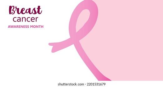 Breast cancer awareness background. October is month of breast cancer awareness in the world. Dedsign with pink ribbon. Vector.