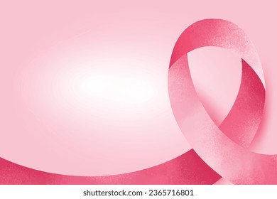 Breast cancer awareness background with pink ribbon and copy space border design, vector illustration  