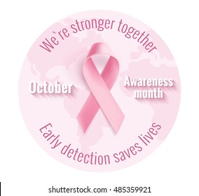 Breast Cancer Awareness badge label. Vector illustration