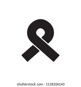 Breast Cancer Awareness black and white Ribbon. World Breast Cancer Day concept.