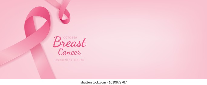 Breast Cancer Awareness Campaign Banner Background Stock Vector ...