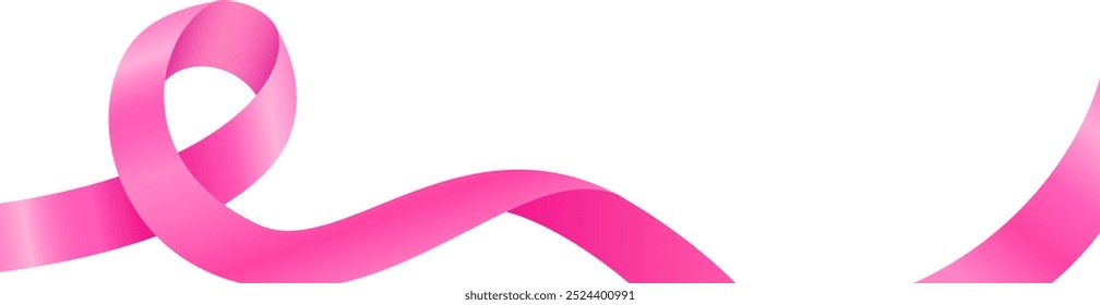 Breast cancer awareness campaign banner background with pink ribbon. Vector illustration.