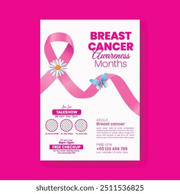 Breast Cancer Awareness Konferenz Flyer oder Poster Vorlage Frauen Tagesflyer, Poster, Broschüre Vorlage