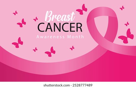 Breast cancer Awareness day banner. vector illustration, October breast cancer awareness month, breast cancer ribbon