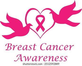 A Breast Cancer Awareness Day design that is versatile, smooth, and clean, with an emotional touch, making it ideal for womens logos, posters, t-shirts, and other graphic projects