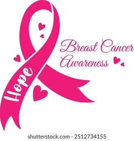 A Breast Cancer Awareness Day design that is versatile, smooth, and clean, with an emotional touch, making it ideal for womens logos, posters, t-shirts, and other graphic projects