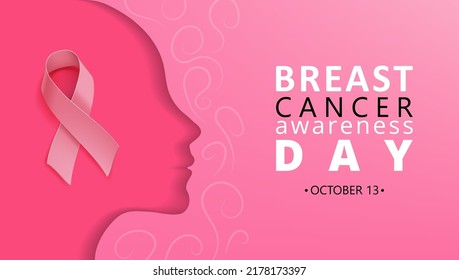 Breast Cancer Awareness Day October 13 Banner Template. EPS10 Vector