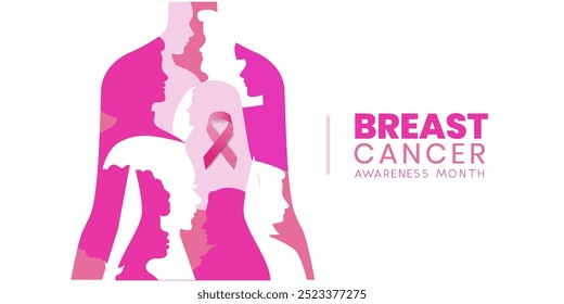 breast cancer awareness design, october breast cancer awareness month. for cards, banners, posters, social media, illustration vector design.