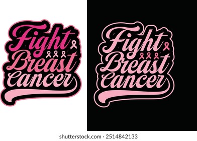 Breast Cancer Awareness Design for t-shirt, cards, frame artwork, bags, mugs, stickers, banner, poster and other uses. Fight Breast Cancer design fully editable vector graphic and print ready file.