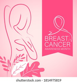 Breast Cancer Awareness Flat Design Background
