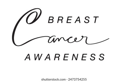 Breast cancer awareness font text calligraphy hand written lettering symbol disease awareness support care month campaign october month health hope pink color illness survivor fight medical element