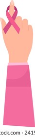 Breast Cancer Awareness Hand Vector Illustration