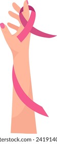 Breast Cancer Awareness Hand Vector Illustration