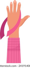 Breast Cancer Awareness Hand Vector Illustration