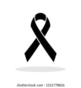 Breast cancer awareness icon in flat style. Pink ribbon symbol for your web site design, logo, app, UI Vector EPS 10.