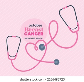 breast cancer awareness illustration with stethoscope