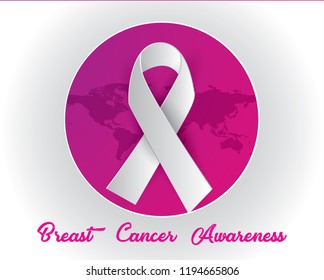breast cancer awareness illustration vector, breast cancer paper art illustration vector,ribbon illustration vector