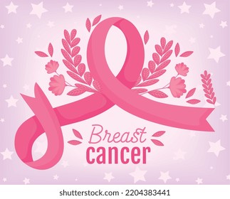 breast cancer awareness lettering card