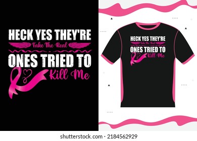 breast cancer Awareness lettering custom font T-shirt design