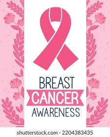 breast cancer awareness lettering poster