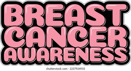 Breast cancer awareness lettering vector illustration