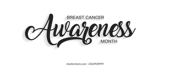 Breast Cancer Awareness line lettering. Hand drawn modern vector calligraphy isolated on white background. Simple inscription with swashes, wavy lettering text. Awareness Month October Banner Design