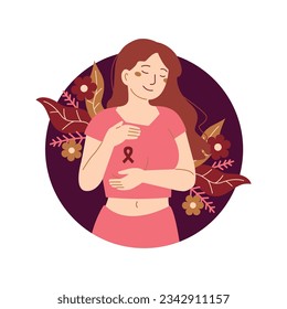 Breast Cancer Awareness Mont Vector Illustration