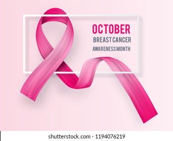 Breast cancer awareness month background with pink ribbon