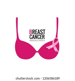 Breast Cancer Awareness Month background design. Vector Illustration. svg